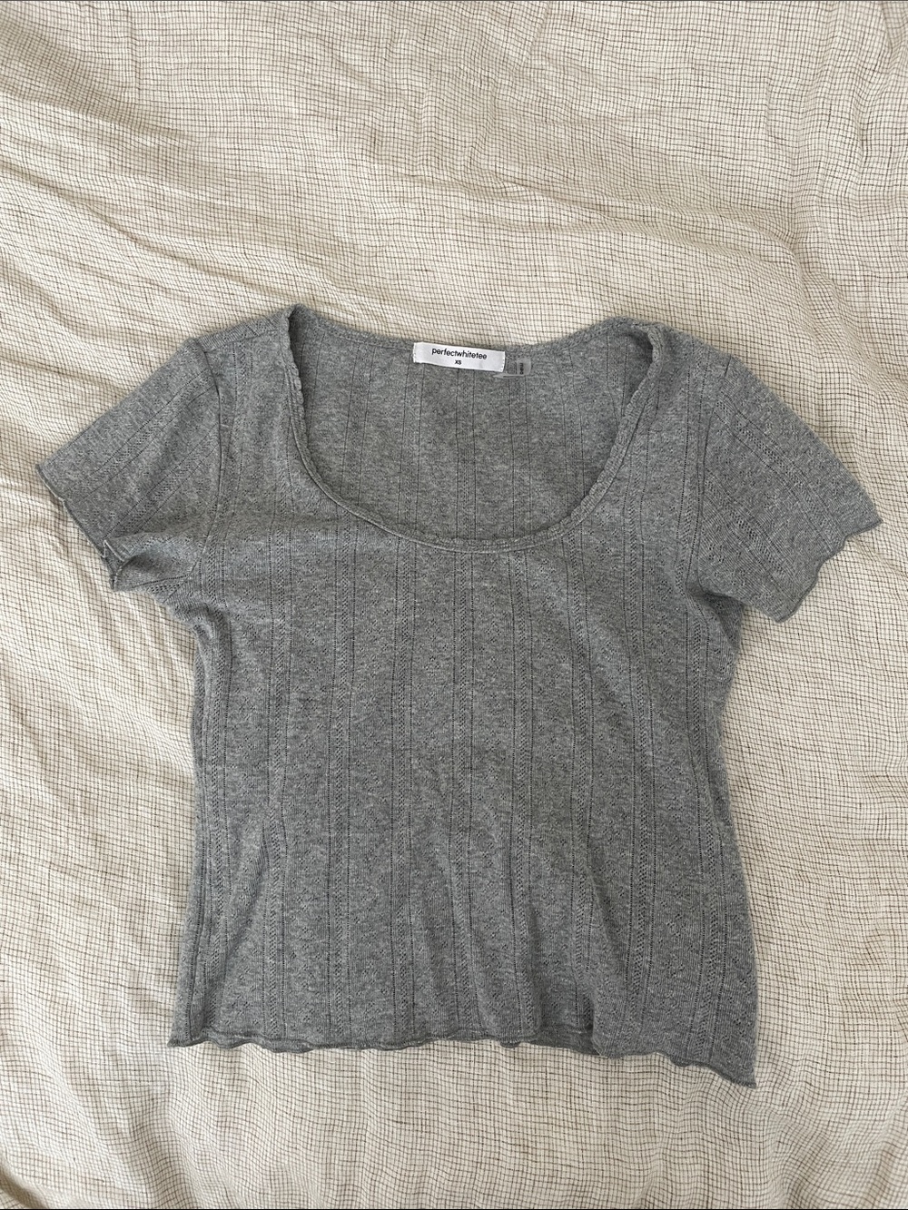 perfectwhitetee pointelle baby tee xs